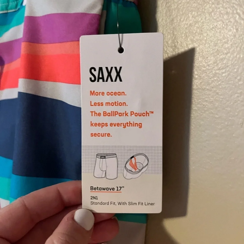 SAXX Men’s Betawave Swim Trunks NWT
